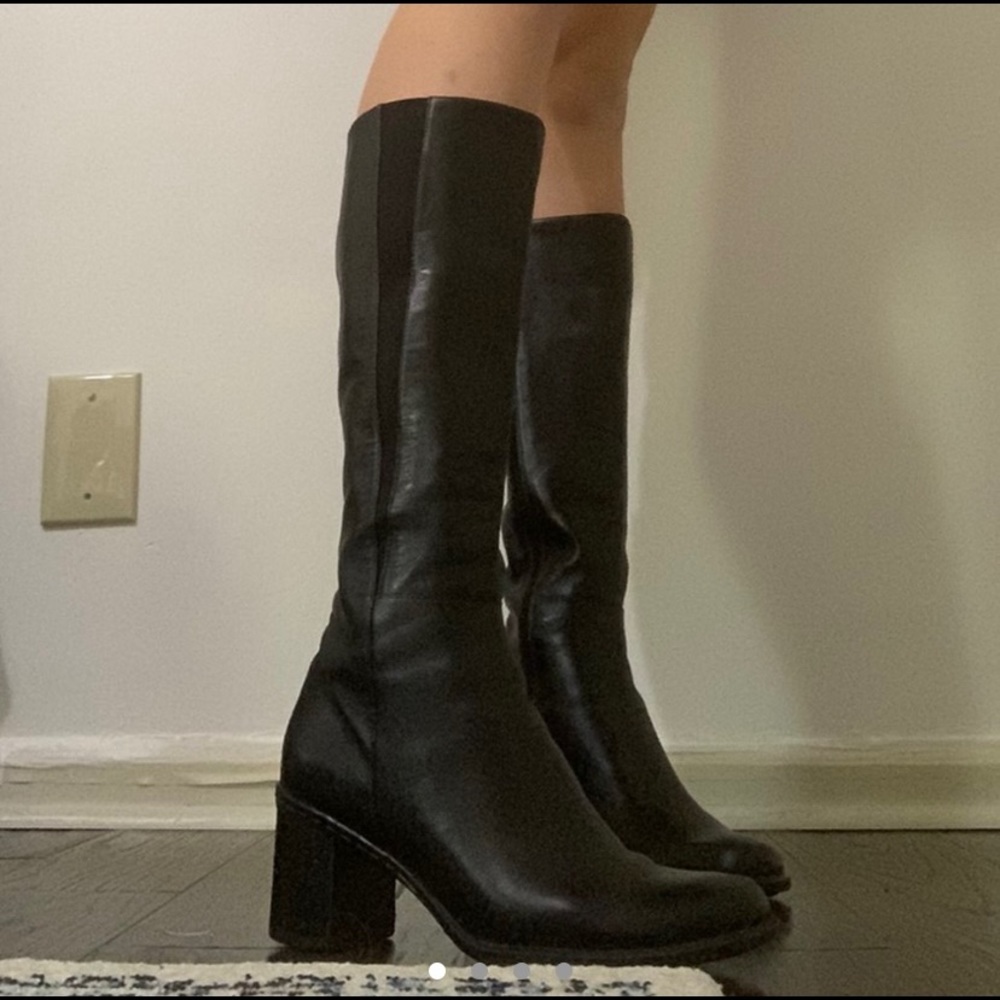 90s Liz Claiborne Black Leather Boots